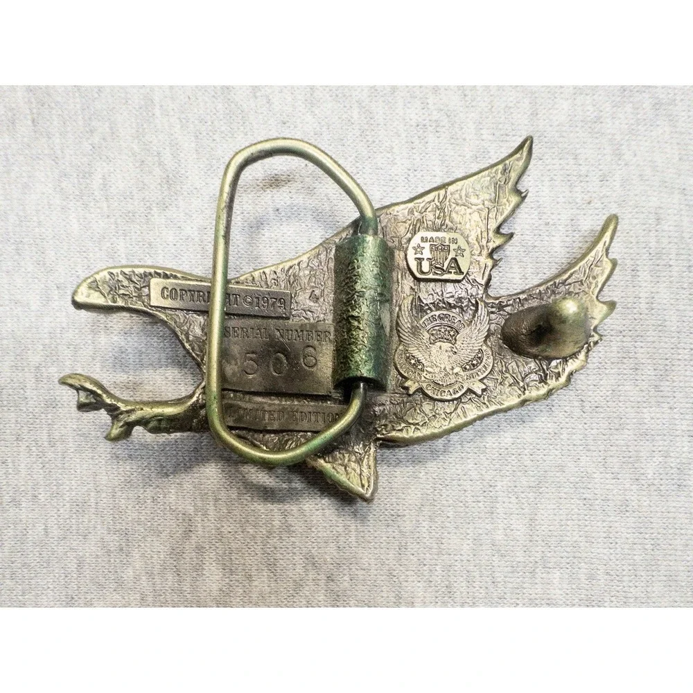 Vtg Great Chicago Buckle Co‎ Silver American Eagle 1970's USA Made